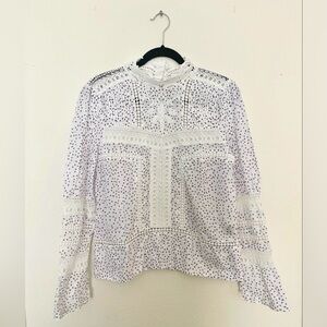 💜 ranna gill prairie lace blouse size XS